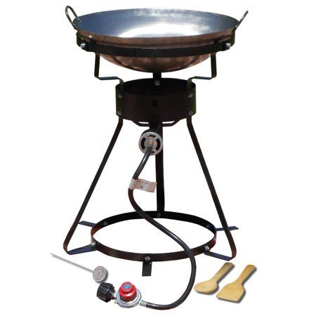 Photo 1 of King Kooker #24wc 24 inch Portable Propane Outdoor Cooker with 18 inch Steel Wok, Size: Black