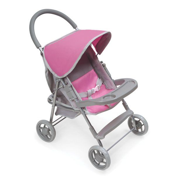 Photo 1 of Badger Basket Glide Folding Single Doll Stroller - Gray/Pink -
