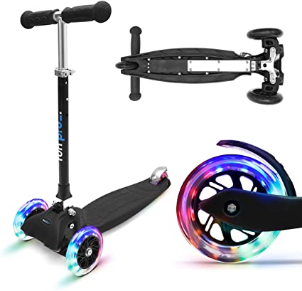 Photo 1 of Fun Pro One Scooter for Kids Ages 3-5, 3 Wheel Toddler Scooters for Kids 2-5 Years Old, Premium Quality Kids Scooter with Non-Electric Light Up LED Wheels, Foldable & Adjustable, Anti-Slip Deck, 