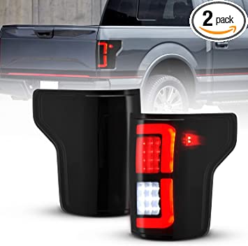 Photo 1 of HAKA TOUGH LED Tail Lights Assembly Compatible with 2015 2016 2017 Ford F150 F-150 Pickup Truck Black Smoked Taillights Brake Rear Lamps Accessories, Left + Right