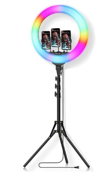 Photo 1 of DOLED 18" RGB Voice Control Ring Light with Tripod Stand Kit