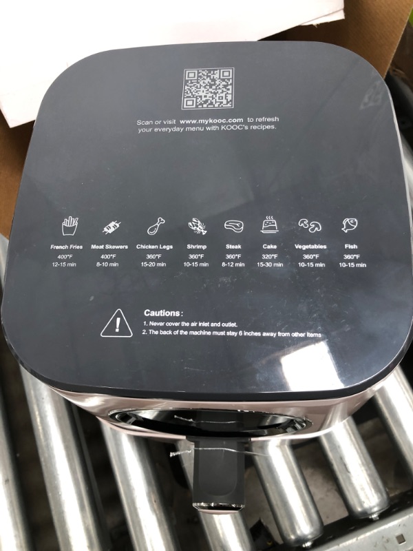 Photo 5 of [NEW] KOOC Large Air Fryer, 4.5-Quart Electric Hot Oven Cooker, Free Cheat Sheet for Quick Reference Guide, LED Touch Digital Screen, 8 in 1, Customiz