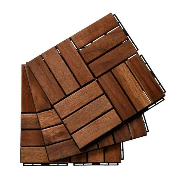 Photo 1 of (DAMAGED TILE)
1 ft. x 1 ft. Square Interlocking Acacia Wood Quick Patio Deck Tile Outdoor Checker Pattern Flooring Tile (10 Per Box)
