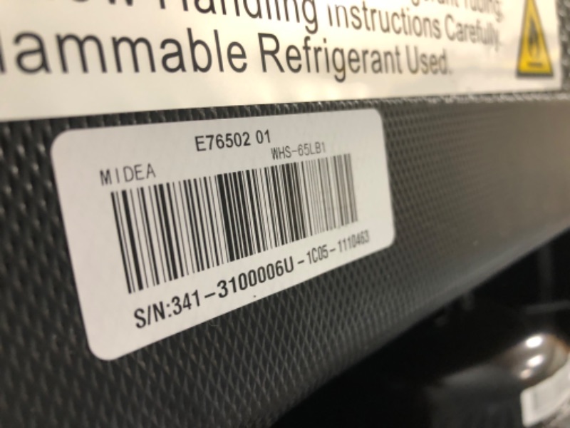 Photo 4 of (DENTED CORNER)
Midea WHS-65LB1 Compact Single Reversible Door Refrigerator, 1.6 Cubic Feet(0.045 Cubic Meter), Black