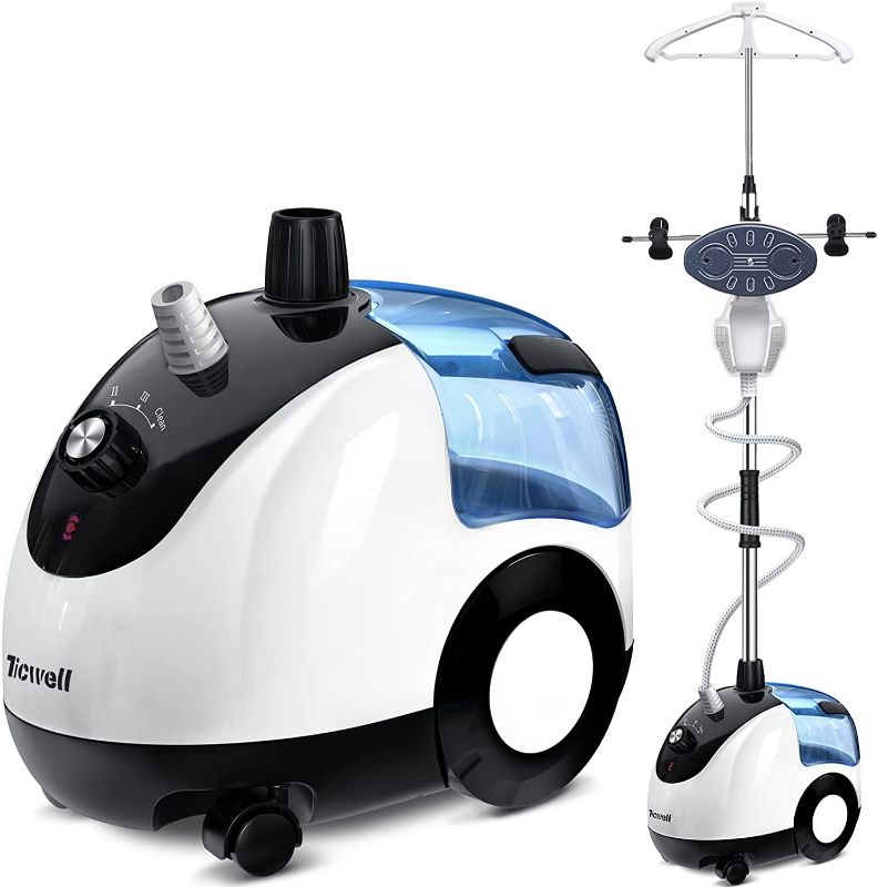 Photo 1 of TICWELL Professional Steamer for Clothes, 1600 Watt Powerful Garment Steamer 20s Fast Heating with 4 Steam Levels, 2.4 Liter(81 fl.oz.)Water Tank 90 Mins of Continuous Steam, Self-Cleaning in One Step
