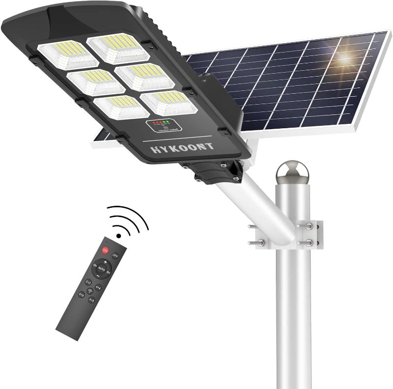 Photo 1 of 500W Solar Street Lights Outdoor, Dusk to Dawn Solar Led Outdoor Light with Remote Control, 6500K Daylight White Security Led Flood Light for Yard, Garden, Street, Playgroud