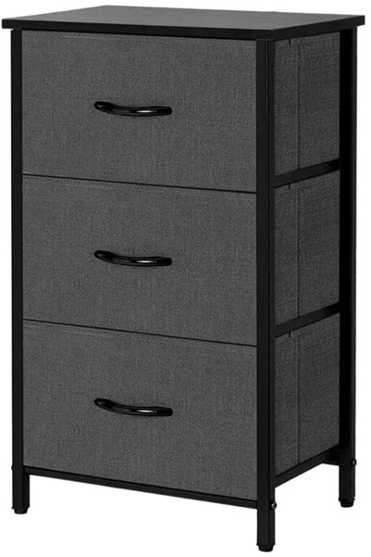 Photo 1 of AZL1 Life Concept, 3 Drawers Fabric Dresser Storage Tower, Organizer Unit for Bedroom, Closet, Entryway, Hallway - Dark Grey
