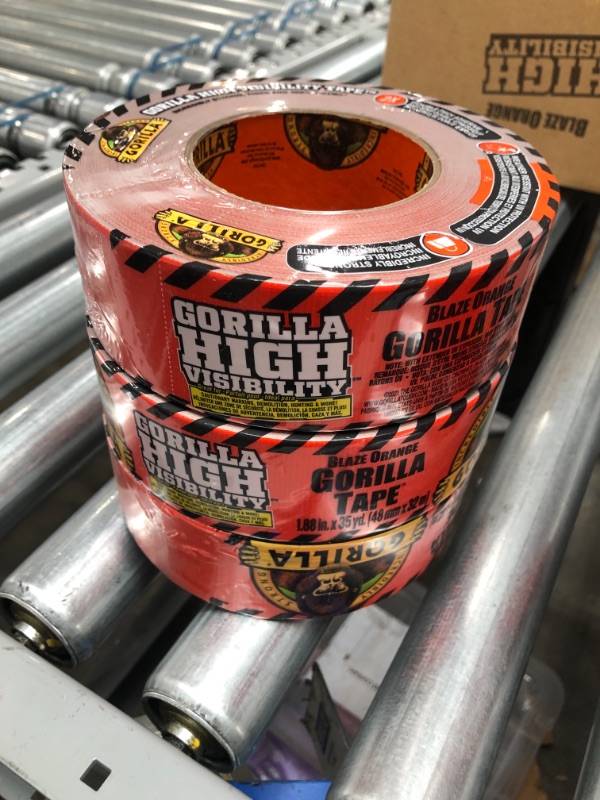 Photo 2 of 3 PACK**
Gorilla Tape, High Visibility Duct Tape, 1.88" x 35 yd, Blaze Orange.
