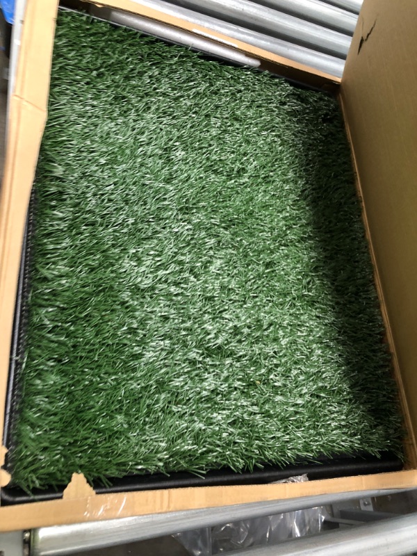 Photo 2 of Artificial Grass Puppy Pad for Dogs and Small Pets – Portable Training Pad with Tray – Dog Housebreaking Supplies by PETMAKER (20" x 25")
