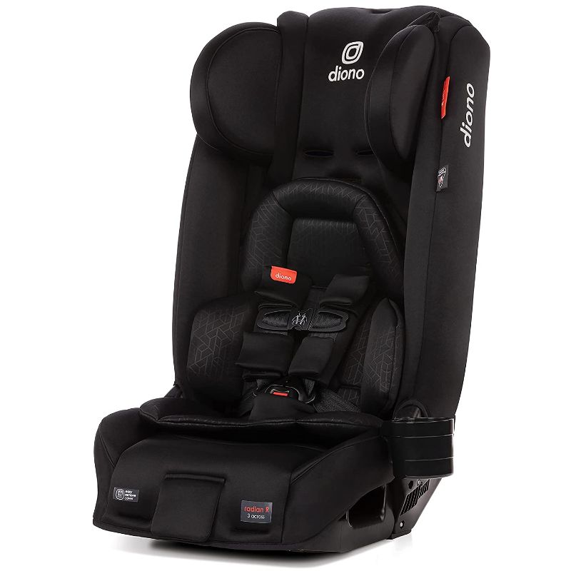 Photo 1 of Diono Radian 3RXT, 4-in-1 Convertible Car Seat, Extended Rear and Forward Facing, Steel Core, 10 Years 1 Car Seat, Ultimate Safety and Protection, Slim Fit 3 Across, Black Jet
