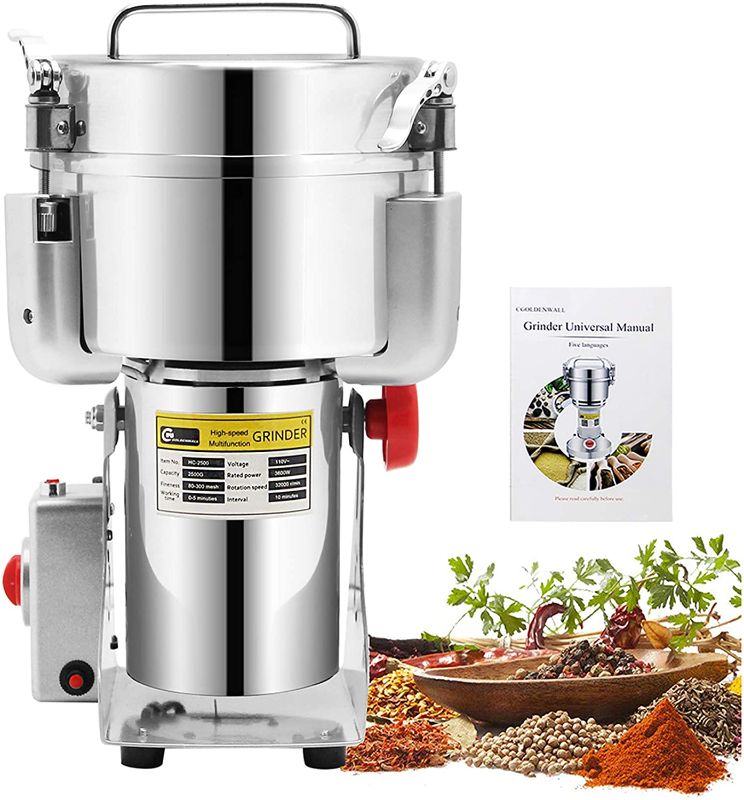 Photo 1 of ***PARTS ONLY*** CGOLDENWALL 2500g Commercial Spice Grinder Electric Grain Grinder Mill Powder Grinder Grinding Machine Chinese Medicine Spice Herb Grinder Flour Mill Pulverizer CE Approved 110V 3600W
