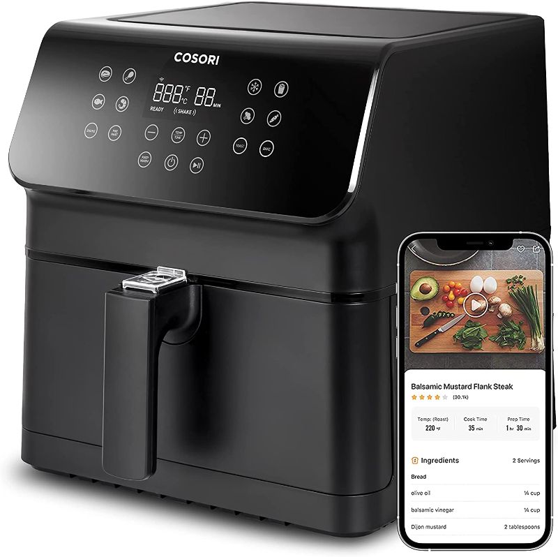 Photo 1 of COSORI Smart Air Fryer(100 Recipes), 12-in-1 Large XL Air Fryer Oven with Customizable 10 Presets & Shake Reminder, Preheat, Keep Warm, Works with Alexa & Google Assistant, 5.8QT, WiFi-Black
