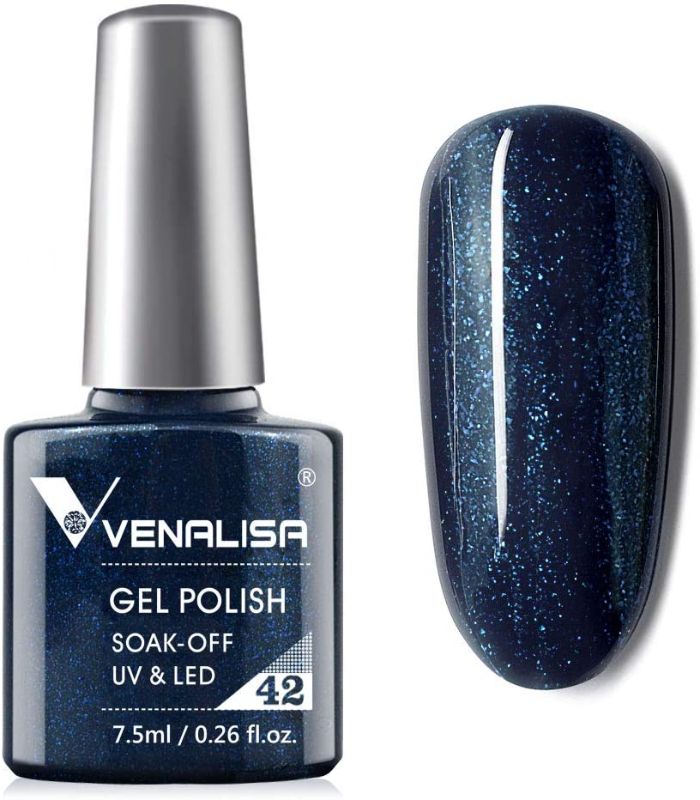 Photo 1 of 4 PACK VENALISA Gel Nail Polish - Deep Pearly Blue Color Soak Off UV LED Nail Gel Polish Nail Art Starter Manicure Salon DIY at Home