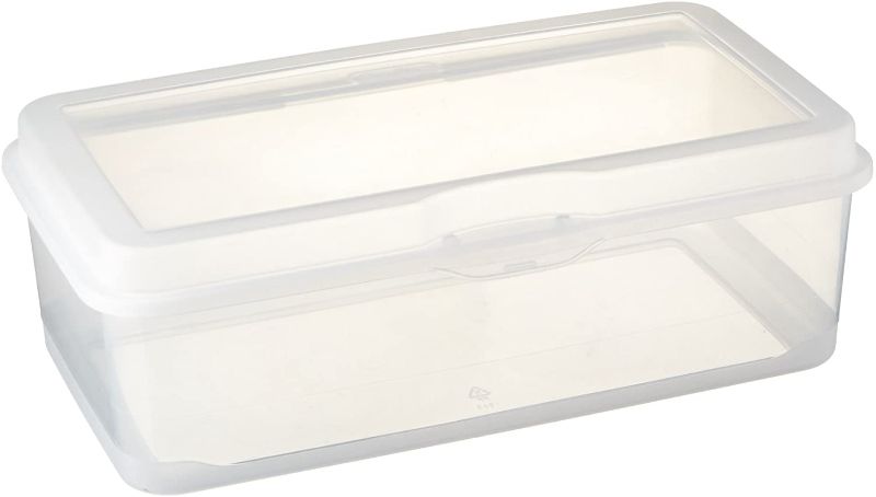 Photo 1 of 5 PACK OF  Sterilite FBA_18058606 Storage Box Flip 13 1/8" L x 7 5/8" W x 4 1/2" H, 1 Pack, Clear
