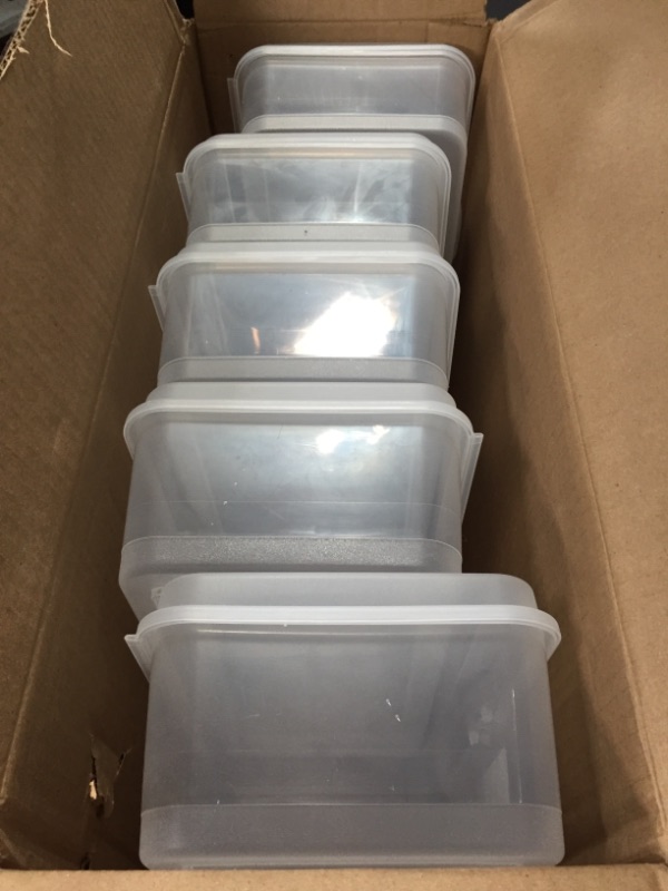 Photo 2 of 5 PACK OF  Sterilite FBA_18058606 Storage Box Flip 13 1/8" L x 7 5/8" W x 4 1/2" H, 1 Pack, Clear
