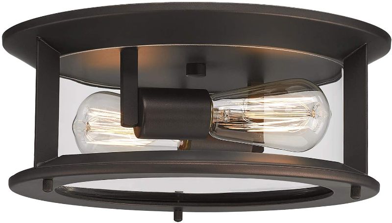 Photo 1 of Emliviar Ceiling Light Fixture 12 Inch, Farmhouse Flush Mount Ceiling Light with Clear Glass in Oil Rubbed Bronze Finish, YE19108-F1 ORB
