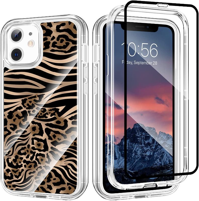 Photo 1 of 3 PACK E Segoi iPhone 11 Case, Zebra and Leopard Design 3 Layer Hybrid Bumper Military-Grade Drop Protection, Clear Soft TPU+Hard Back Shockproof Protective Phone Case Included Screen Protector
