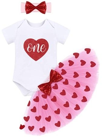 Photo 1 of STOCK PHOTO NOT EXACT*** Girl Clothes Romper + Tutu Skirt Infant Summer Outfits 3PC Set 6 MONTH
