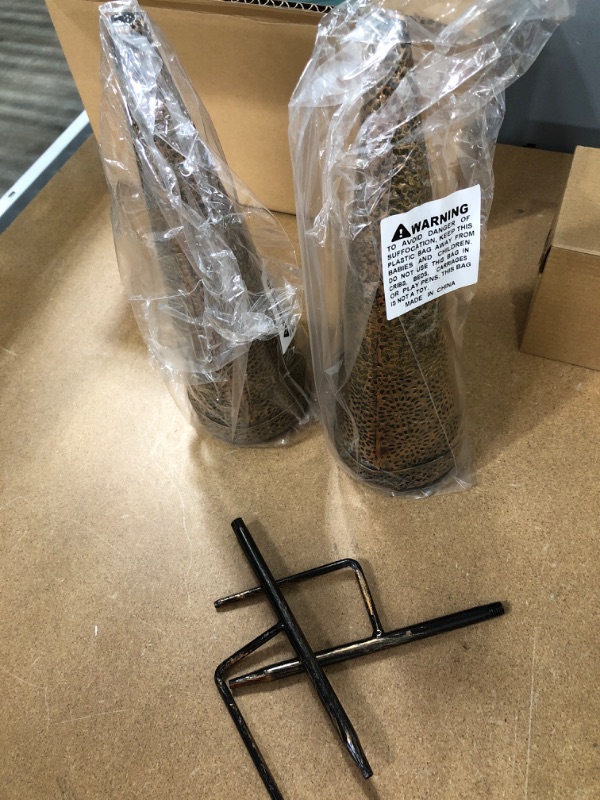 Photo 1 of [2 Pack] Solar Pathway Lights. Outdoor Metal Decorative Stakes are Waterproof. Suited for Garden, Yard, Lawn, Patio, Walkway,
