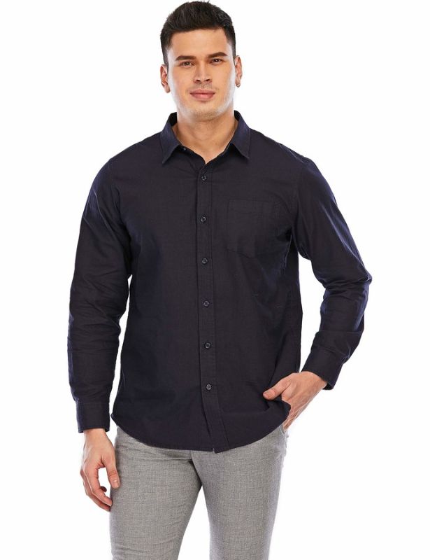 Photo 1 of Men's Casual Long Sleeve Button Up Shirts Regular Fit Work Blouse Tops- Medium 