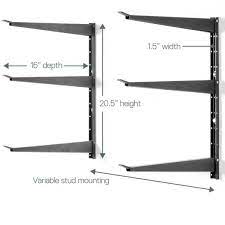 Photo 1 of 16 in. x 21 in. Heavy-Duty Steel Garage Wall Rack with Shelf Brackets
