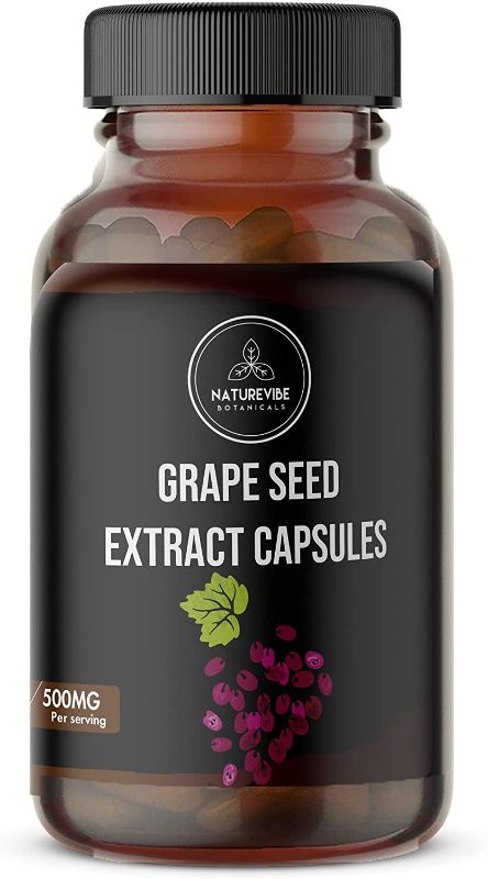 Photo 1 of **EXPIRES 02/2023**6 BOTTLES OF- Naturevibe Botanicals Grape Seed Extract Capsule | 60 Capsules | 500mg | Veg Capsules | No Preservatives | Non-GMO **SOLD AS IS, NO RETURNS** 