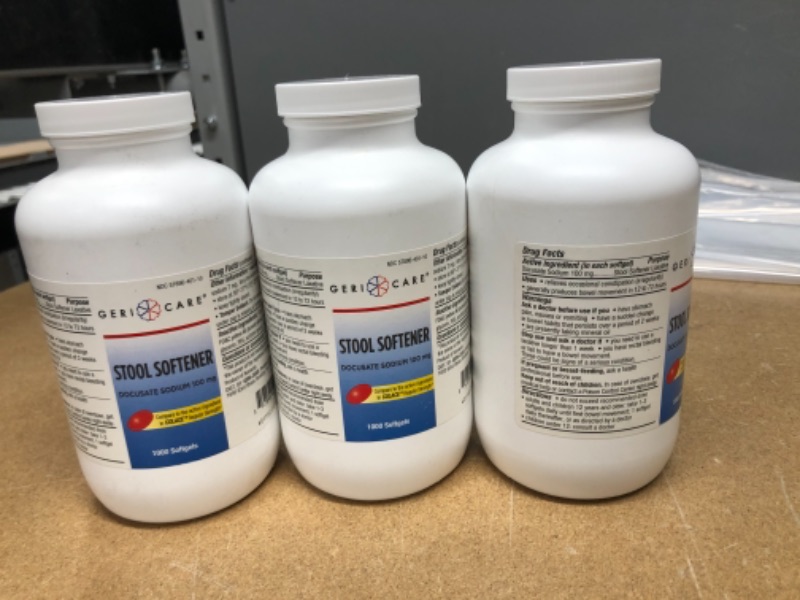 Photo 2 of **EXPIRE 03/22** 3 PACKS OF- GeriCare Docusate Sodium Stool Softener, 100mg Softgels (Bottle of 1,000) **SOLD AS IS, NO RETURNS** 
