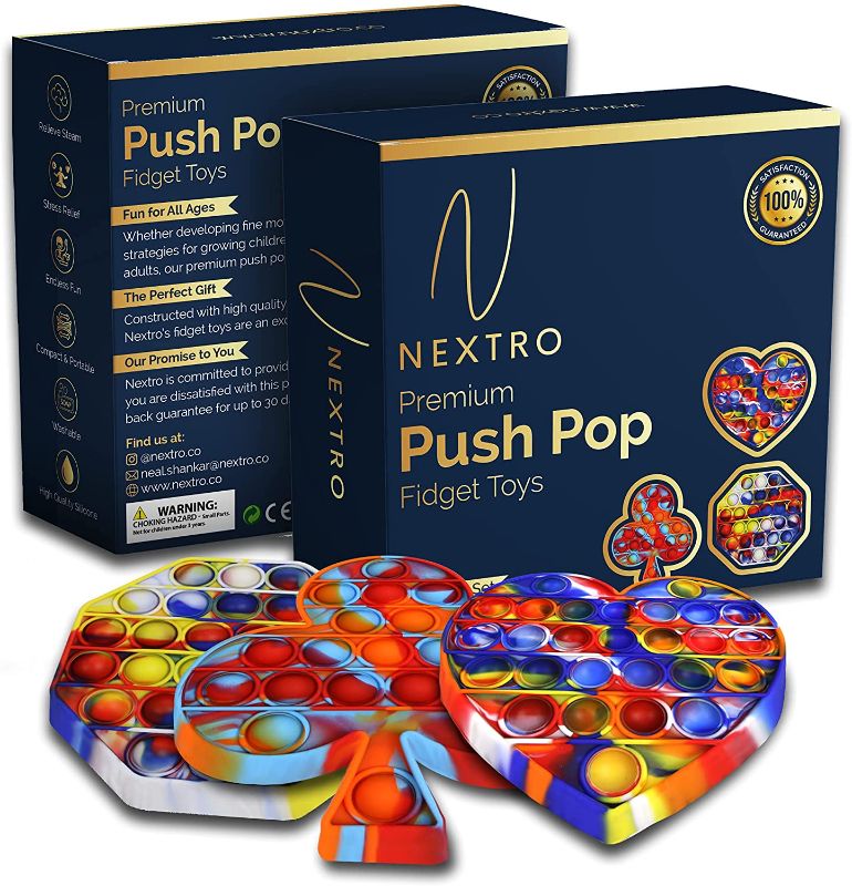 Photo 1 of 2 PACKS OF-Nextro 3 piezas Tie Dye Push Pop Bubble Sensory Fidget Toy | autismo TDAH Necesidades especiales Alivio del estrés | Silicona de calidad premium | Multicolor Anti-Ansiedad Squeeze Toy para niños y adultos **SOLD AS IS, NO RETURNS** 