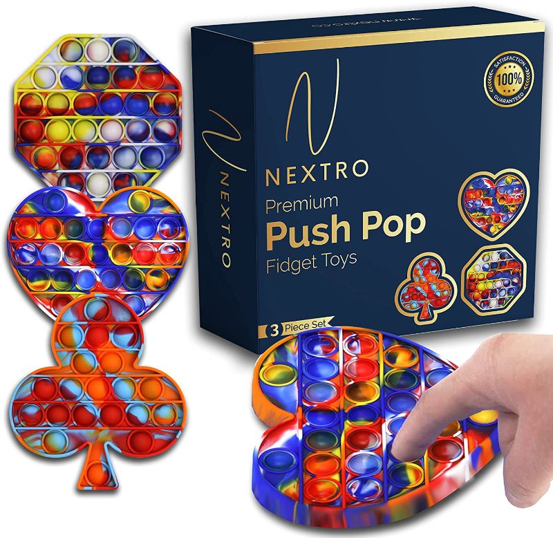 Photo 1 of Nextro 3PC Tie Dye Push Pop Bubble Sensory Fidget Toy | Autism ADHD Special Needs Stress Reliever | Premium Quality Silicone | Multi-Color Anti-Anxiety Squeeze Toy for Kids and Adults
SET OF 3 **NOT REEFUNDABLE**