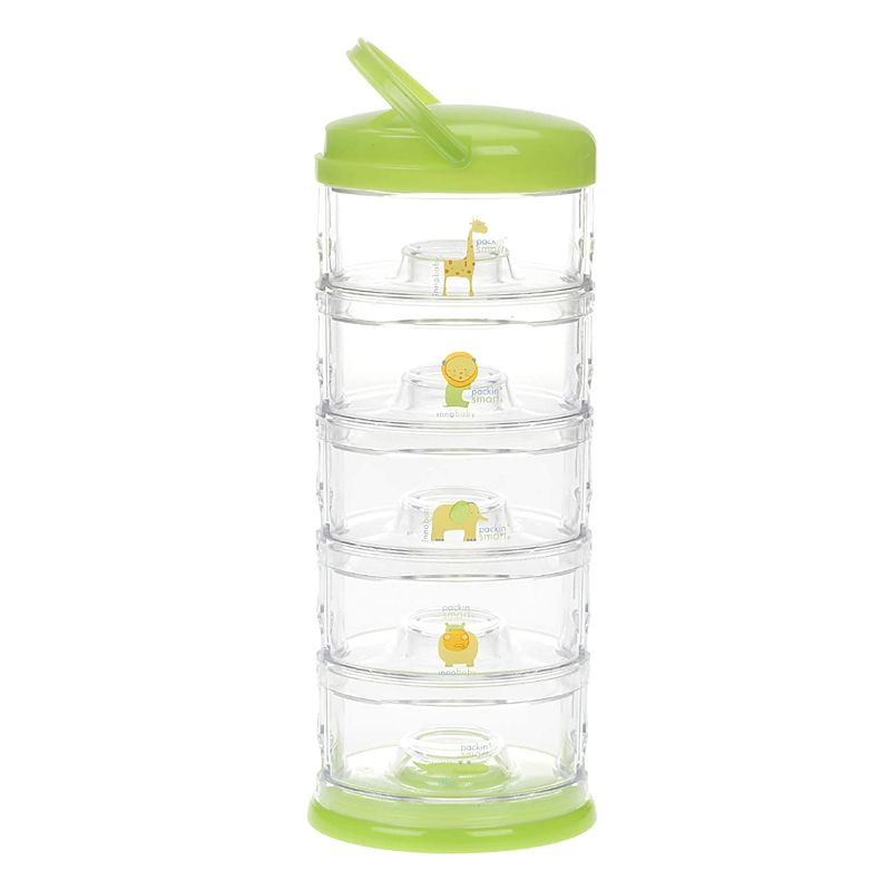 Photo 1 of Innobaby Packin' Smart Stackable and Portable Storage System for Formula, Baby Snacks and More. 5 Stackable Cups in Lime Sorbet. BPA Free.
