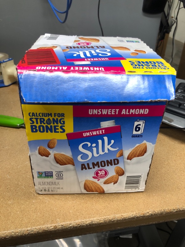 Photo 2 of (Pack of 6) Silk Shelf-Stable Unsweetened Almond Milk, 1 Quart
