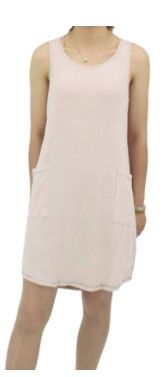 Photo 1 of Israphel Women's Sleeveless Sleep Dress Soft Pink Grey Tank Nightgown with Pockets L