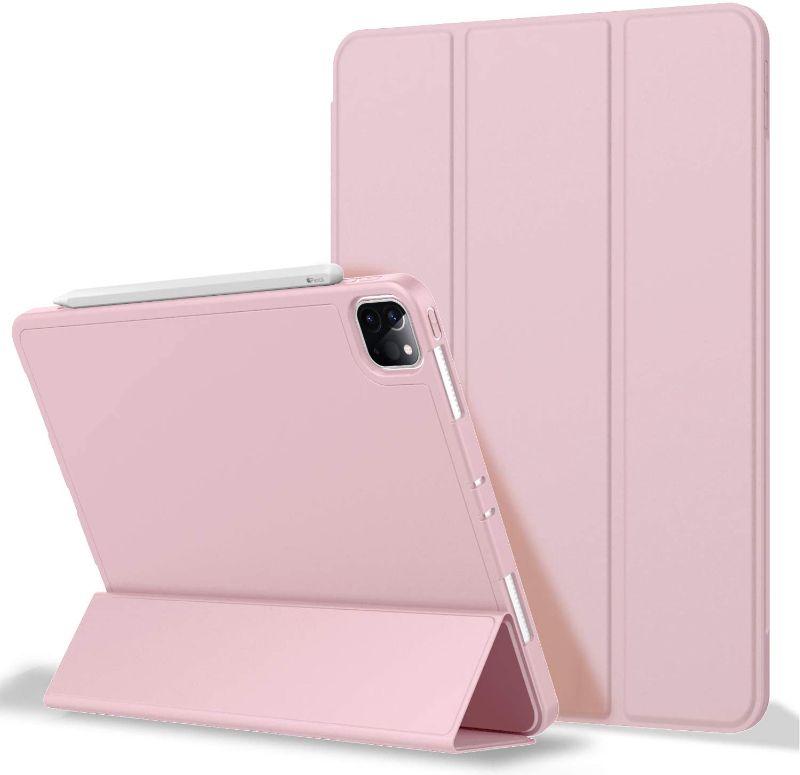 Photo 1 of iPad Pro 11 Case 2020 with Pencil Holder (2nd Generation), ZryXal Premium Protective Case Cover with Soft TPU Back and Auto Sleep/Wake Feature for 2020/2018 iPad Pro 11 (Pink)
