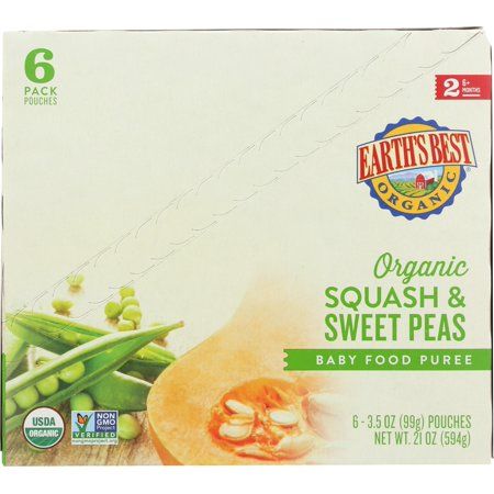 Photo 1 of (6 PACK) EARTH'S BEST ORGANIC STAGE 2, SQUASH & SWEET PEAS BABY FOOD, 3.5 OZ. POUCH, @GENERATED, 21 OZ
EXPIRE MAR10/2022 ** NOT REFUNDABLE**