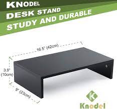 Photo 1 of Knodel Wood Monitor Stand Riser, Laptop Printer Stand, Wood Desk Organizer, Desktop Screen Riser with Storage Design, Computer Monitor Stand (1 Tier, Wood)
