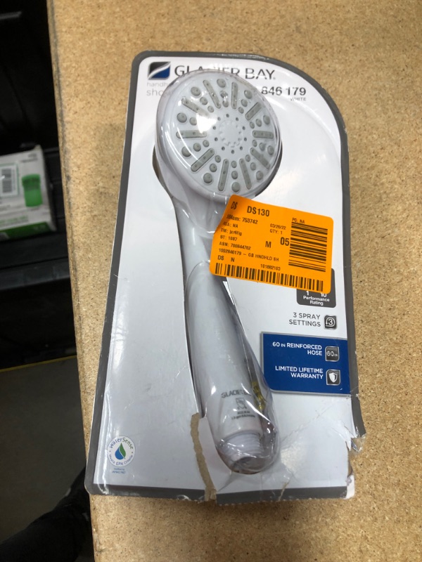 Photo 1 of 3-Spray 3.3 in. Single Wall Mount Handheld Adjustable Shower Head in White

