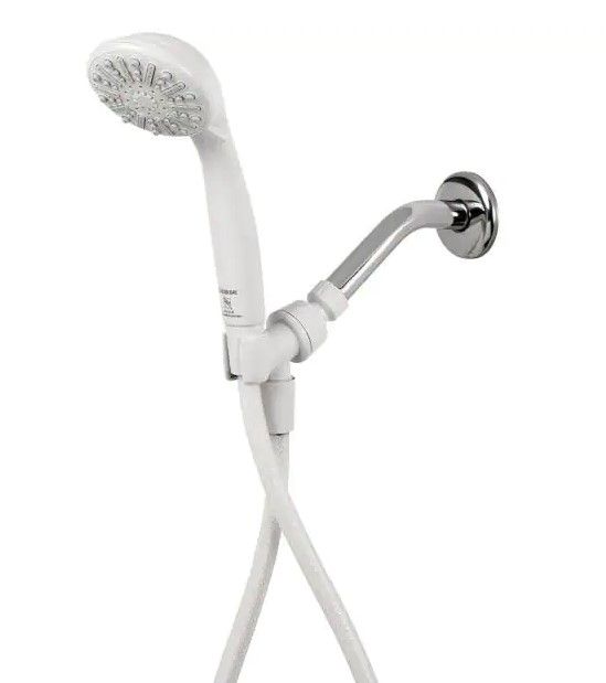 Photo 3 of 3-Spray 3.3 in. Single Wall Mount Handheld Adjustable Shower Head in White

