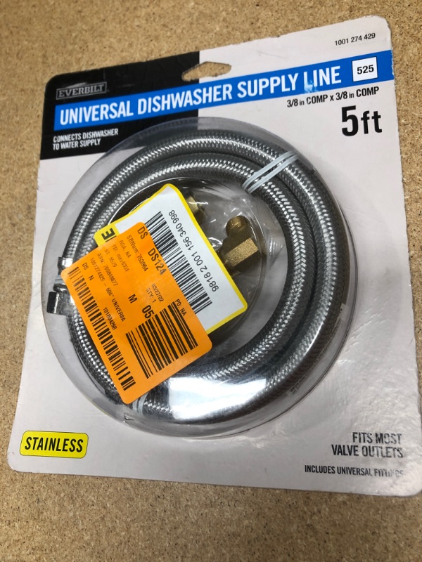 Photo 2 of 3/8 in. x 3/8 in. x 60 in. Stainless Steel Universal Dishwasher Supply Line