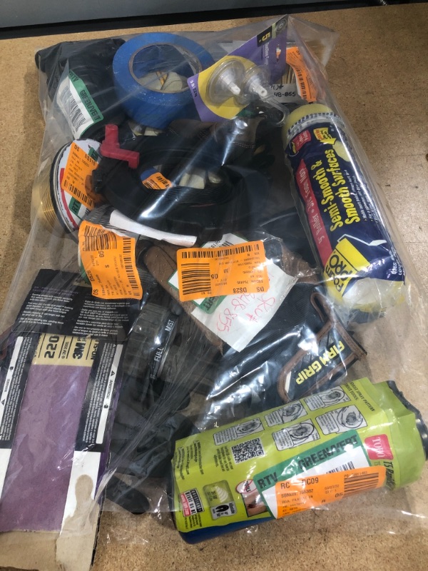 Photo 1 of ******NONREFUNDABLE*****Home Depot Home Improvement Bundle Bag, GLOVES TAPE, HOSE ATTACHMENTS USED 