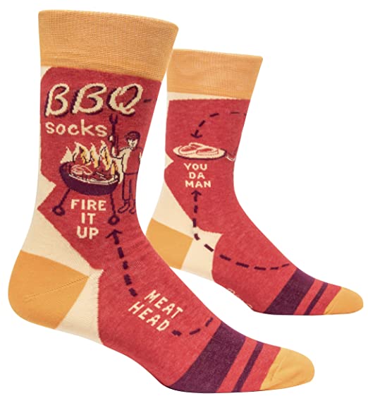 Photo 1 of Blue Q Men's Socks: BBQ Fire It Up, One Size
