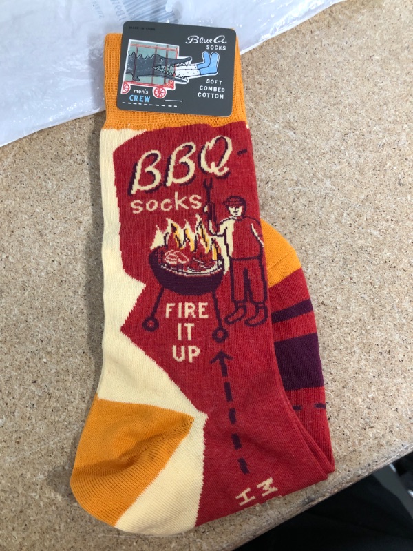 Photo 2 of Blue Q Men's Socks: BBQ Fire It Up, One Size
