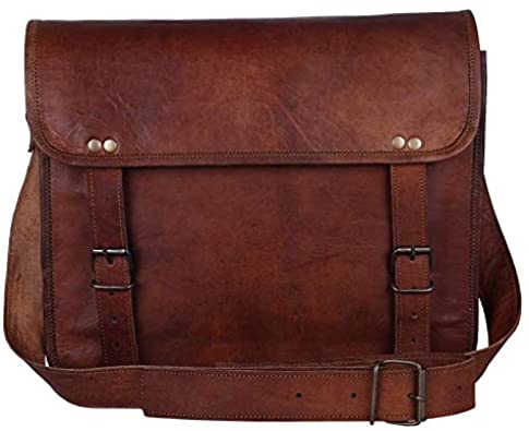 Photo 1 of 13 inch Vintage Crossbody Handmade Leather Laptop Messenger Bag
