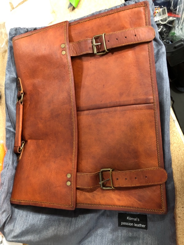 Photo 2 of 13 inch Vintage Crossbody Handmade Leather Laptop Messenger Bag
