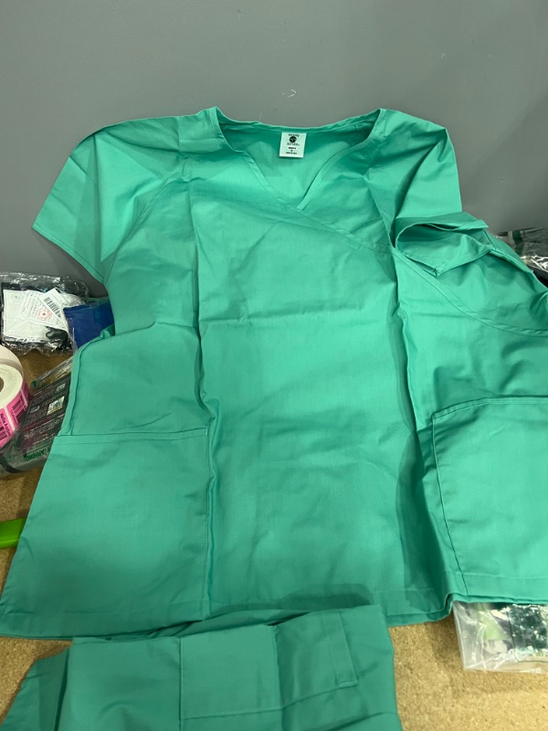 Photo 2 of  Scrubs Medical Uniform Scrub Set Medical Scrubs Top and Pants SIZE XL