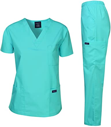 Photo 1 of  Scrubs Medical Uniform Scrub Set Medical Scrubs Top and Pants SIZE XL