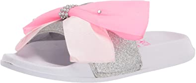 Photo 1 of JoJo Siwa Girls Studded Open Toe Slide Sandals with Signature Bow SIZE X-LARGE 5-6