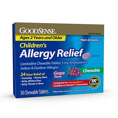 Photo 1 of ** BB 07/2022** Good Sense Children's Allergy Relief Loratadine Chewable Tablets, Grape, 30Count

