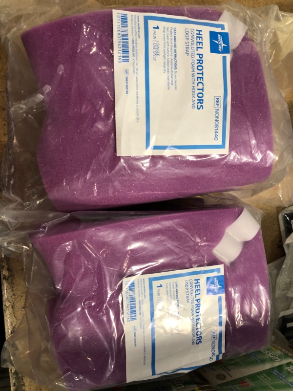 Photo 1 of **2 OF -Medline NON081440PH Convoluted Foam Heel Protectors, 1 Pair, Purple
