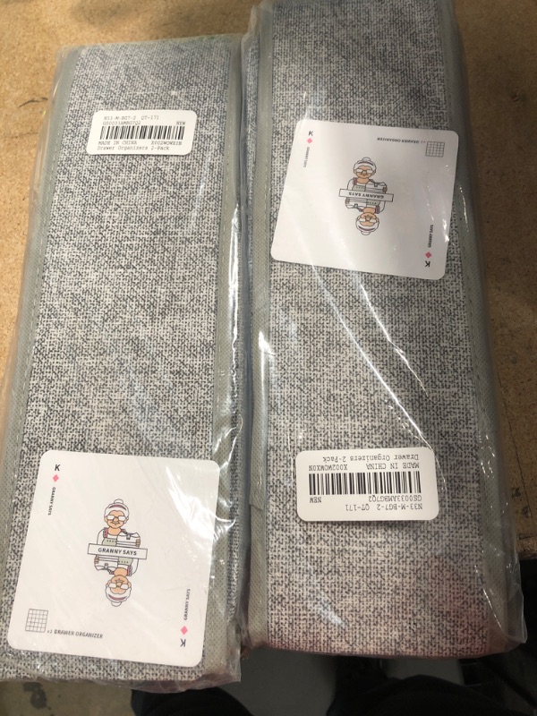 Photo 1 of *2 OF -GRANNY SAYS Sock Drawer Organizer Divider, 2-Pack Sock Organizers for Dresser Drawers, Socks and Underwear Organizer, Fabric Gray
