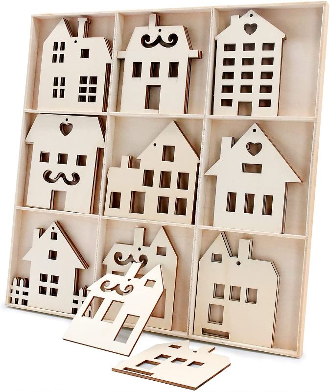 Photo 1 of *2 OF -milekeer 27PCS Wooden House Shaped